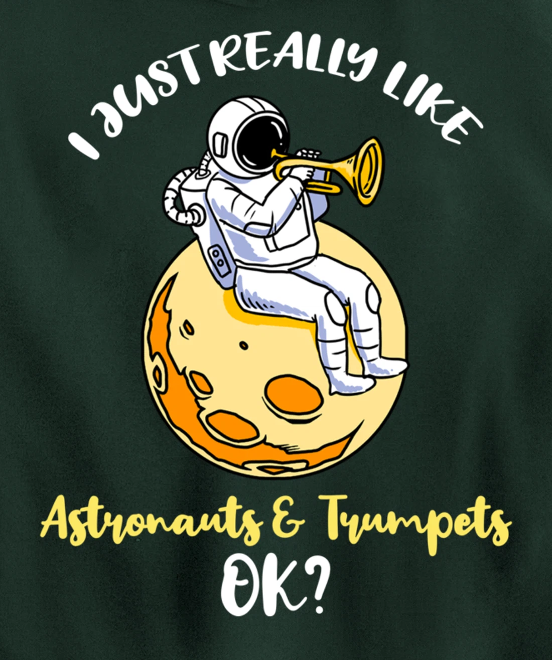 I Just Really Like Astronauts And Trumpets Ok Pullover Hoodie