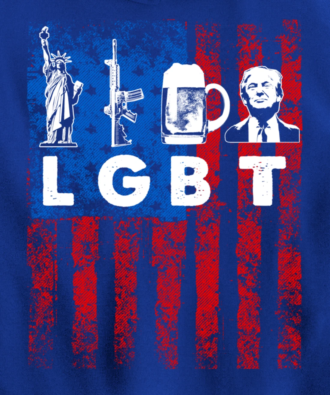 Funny LGBT Parody Liberty Guns Beer Trump USA Gift Pullover Hoodie