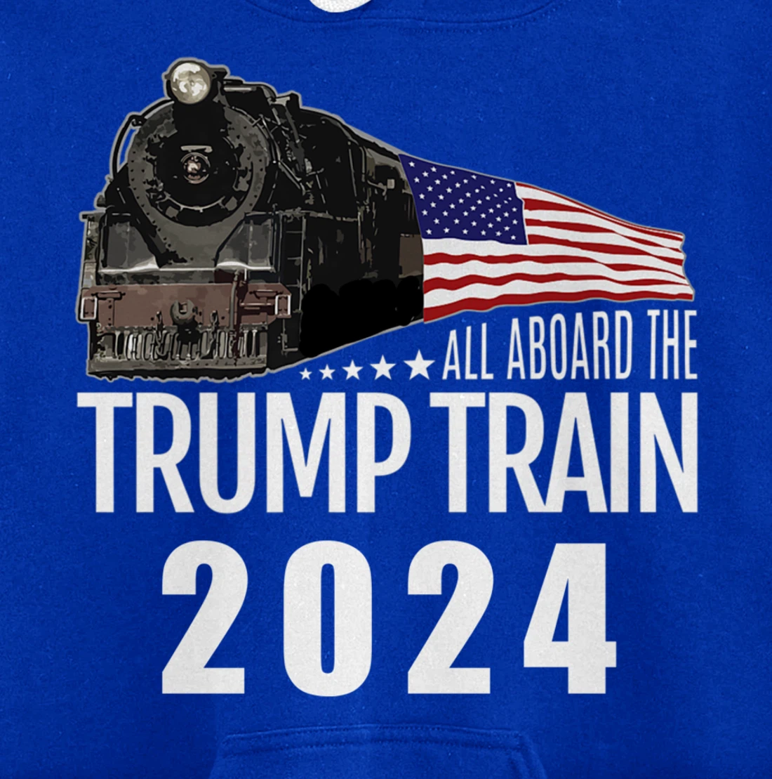 All Aboard the Trump Train 2024 American Flag Pullover Hoodie