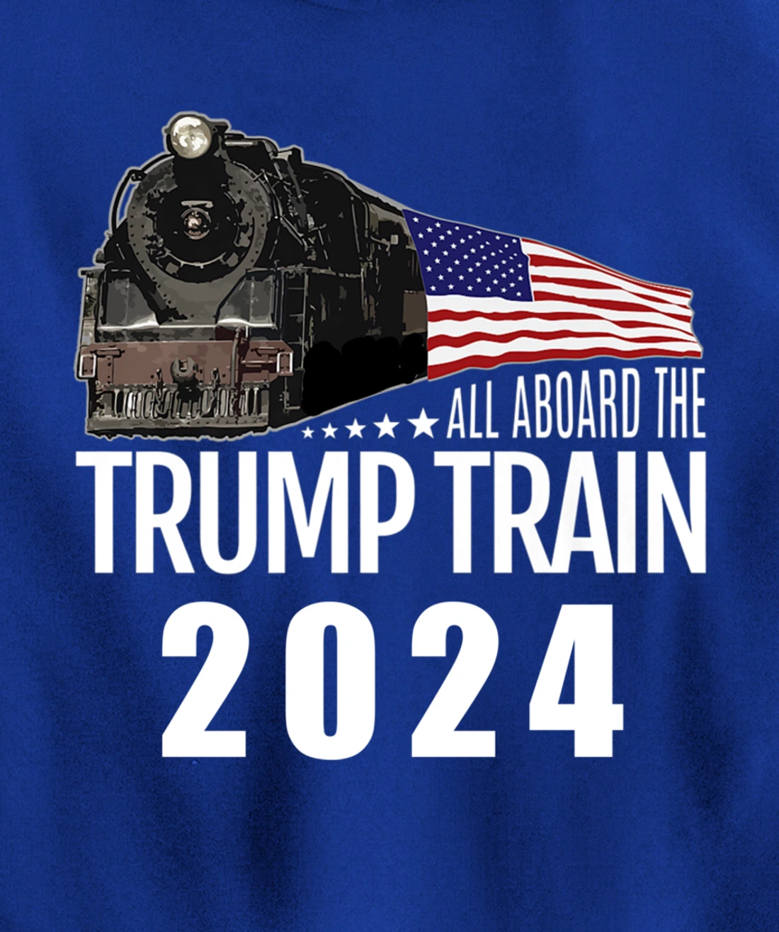 All Aboard the Trump Train 2024 American Flag Pullover Hoodie