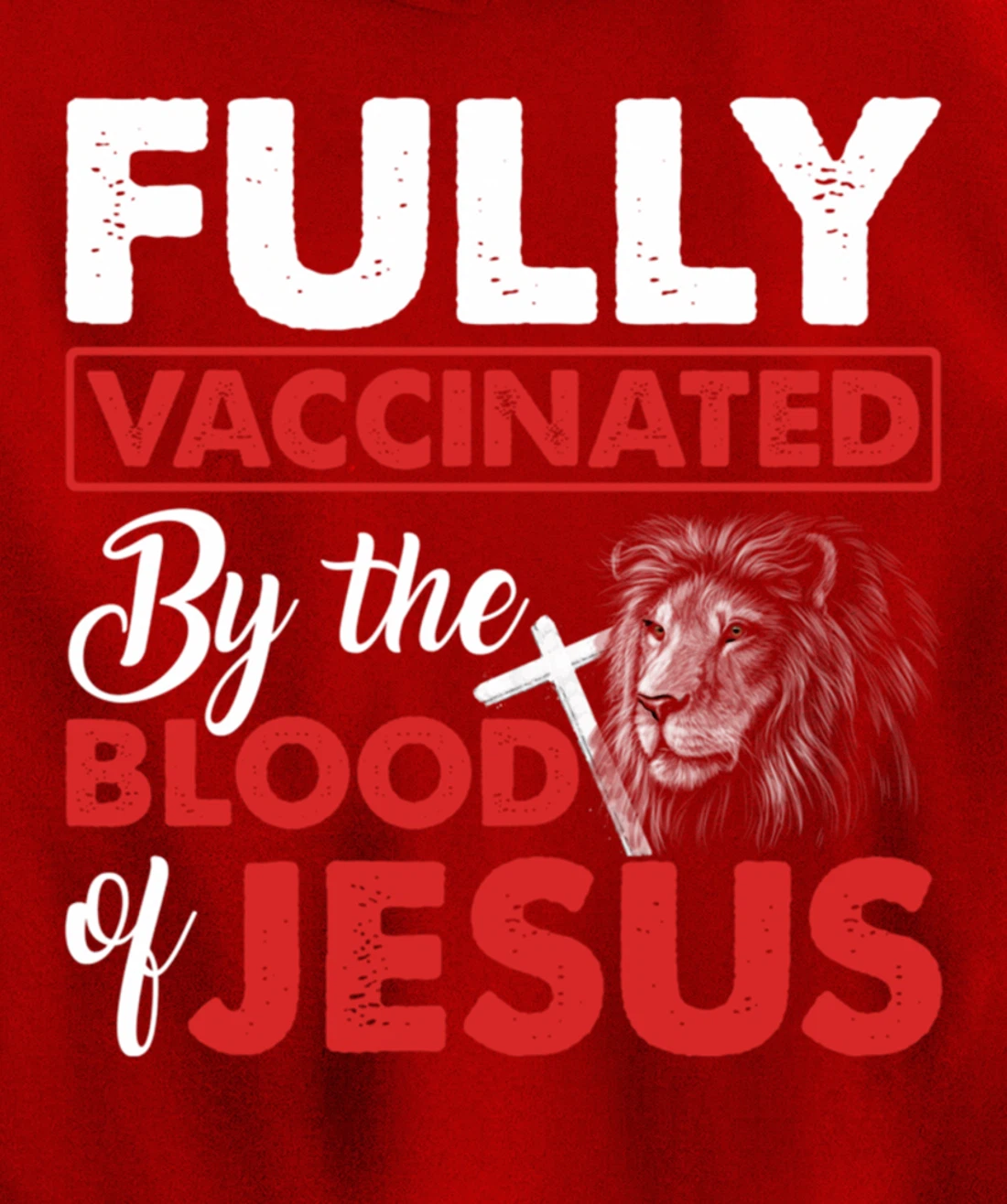 Fully Vaccinated By The Blood Of Jesus Lion God Christian Pullover Hoodie
