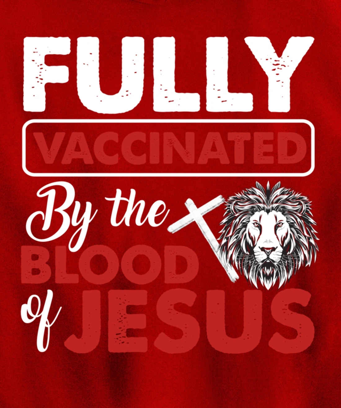 Fully Vaccinated By The Blood Of Jesus Lion God Christian Pullover Hoodie