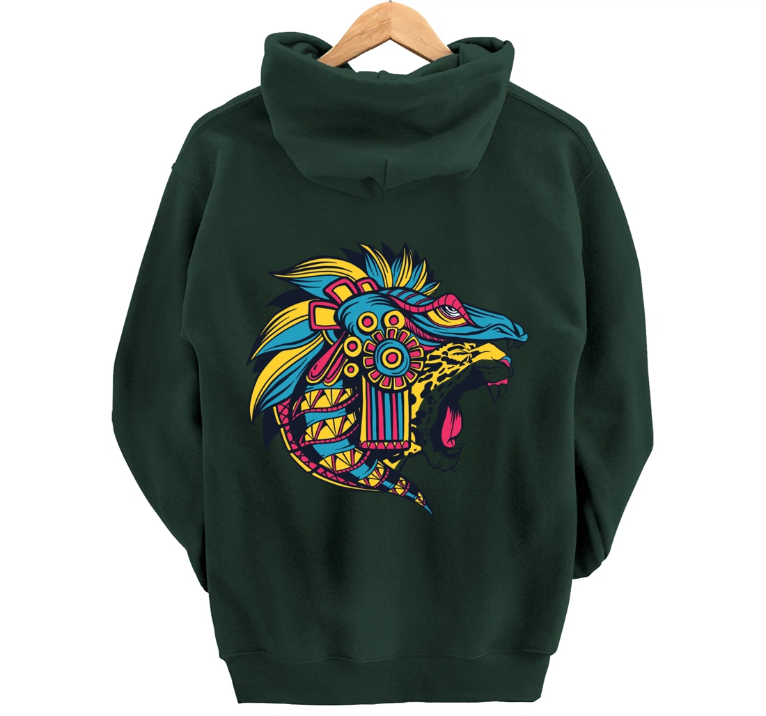 Quetzalcoatl Aztec Feathered Serpent God Of Sun And Wind Pullover Hoodie