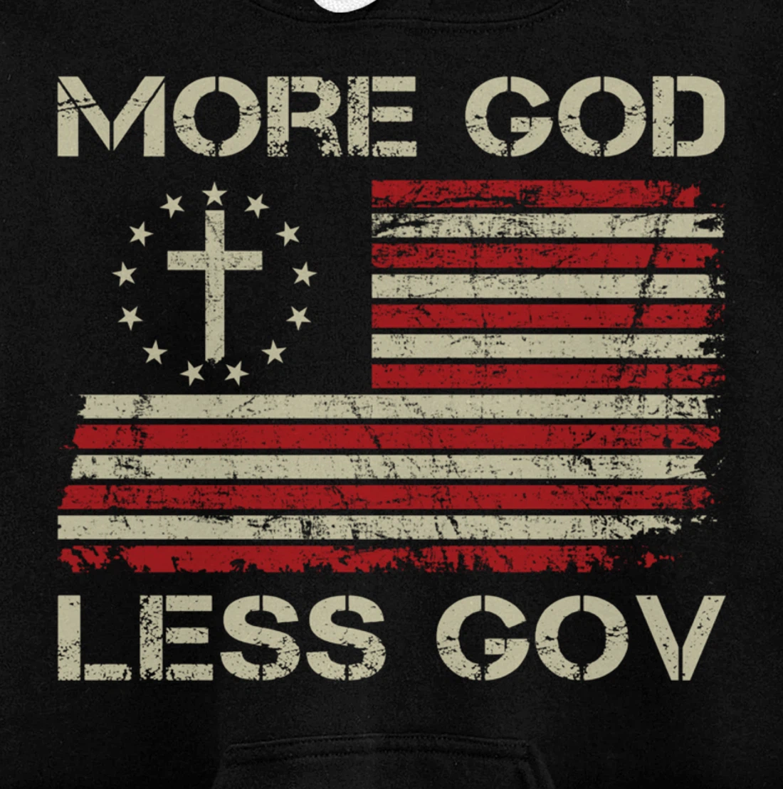 More God Less Gov - Patriotic Christian USA Anti Government Pullover Hoodie