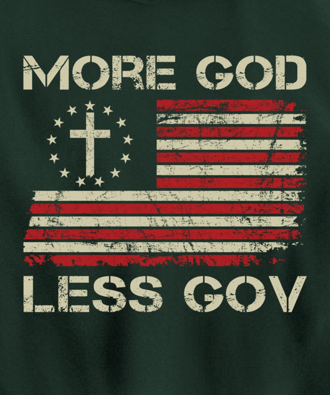 More God Less Gov - Patriotic Christian USA Anti Government Pullover Hoodie