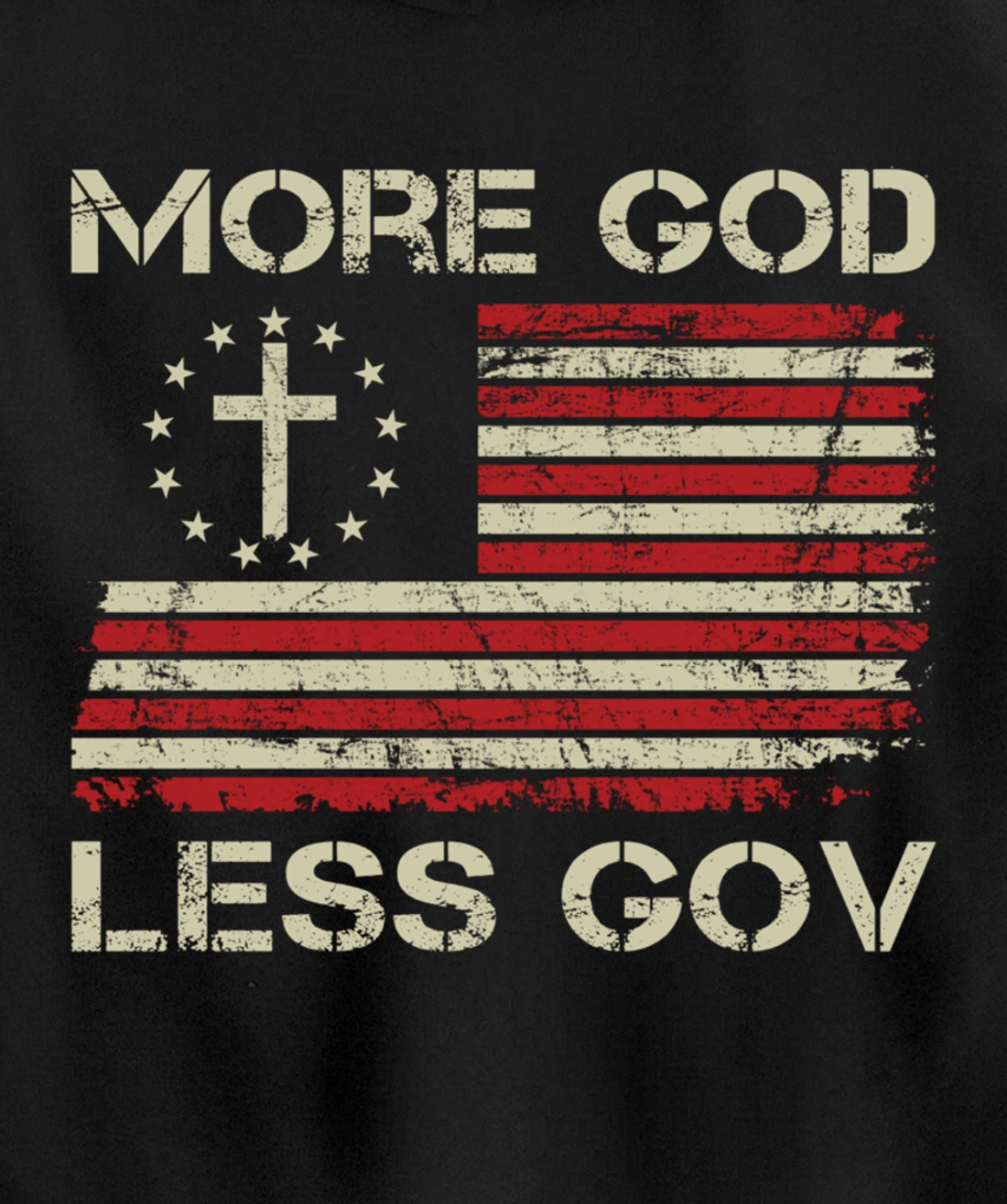 More God Less Gov - Patriotic Christian USA Anti Government Pullover Hoodie