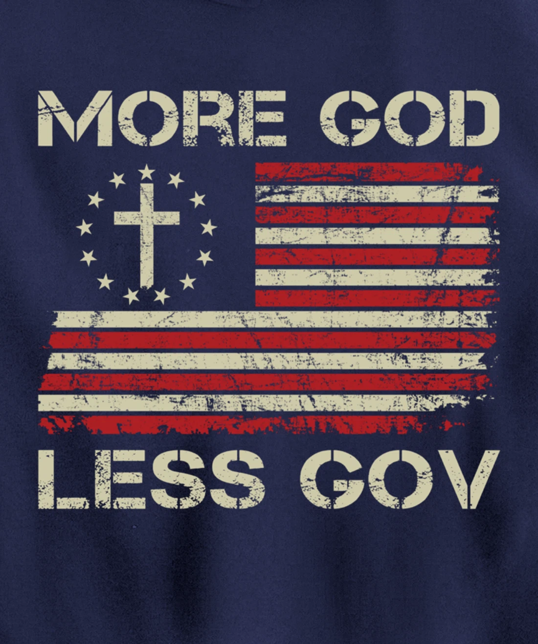 More God Less Gov - Patriotic Christian USA Anti Government Pullover Hoodie