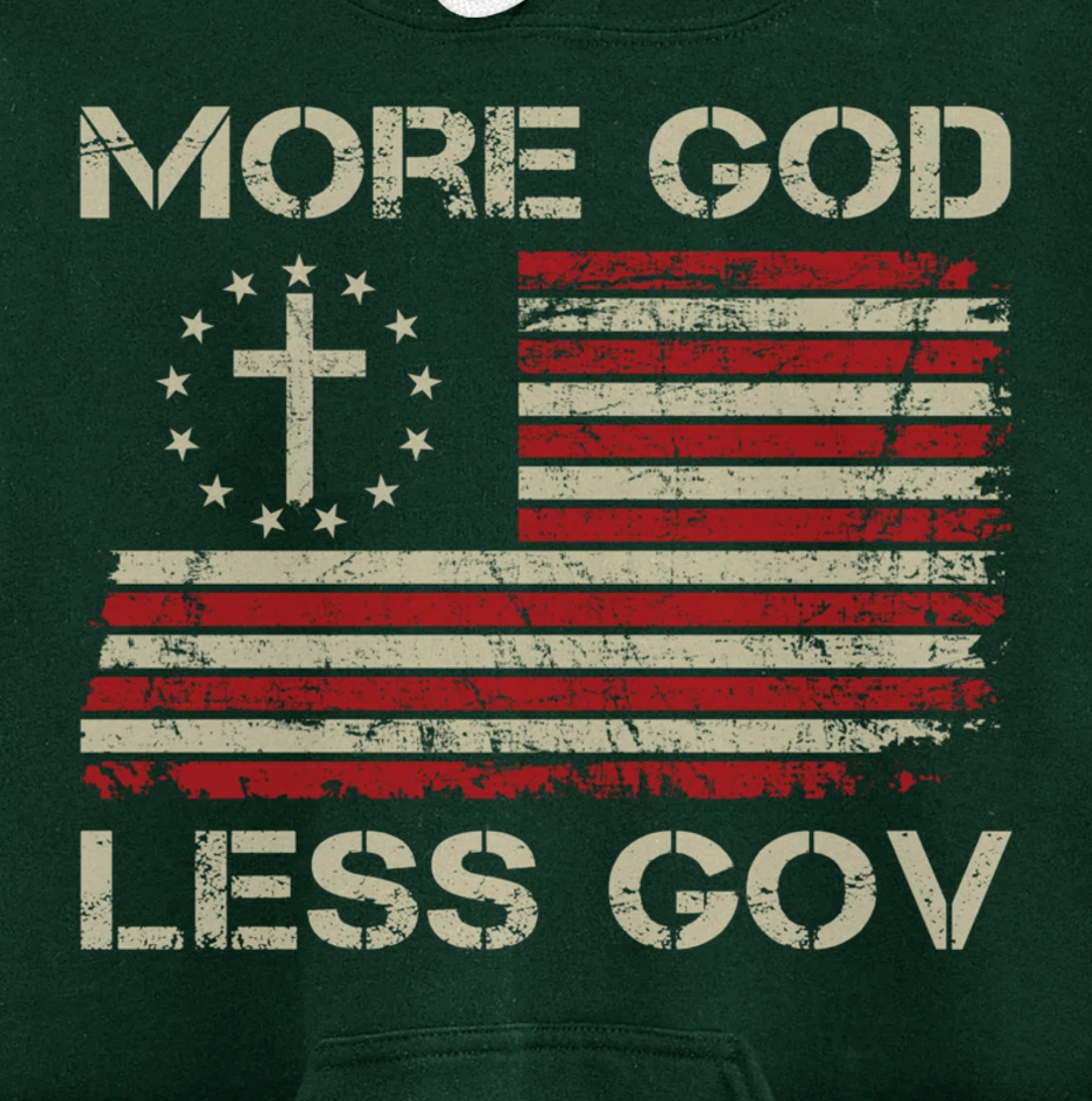 More God Less Gov - Patriotic Christian USA Anti Government Pullover Hoodie