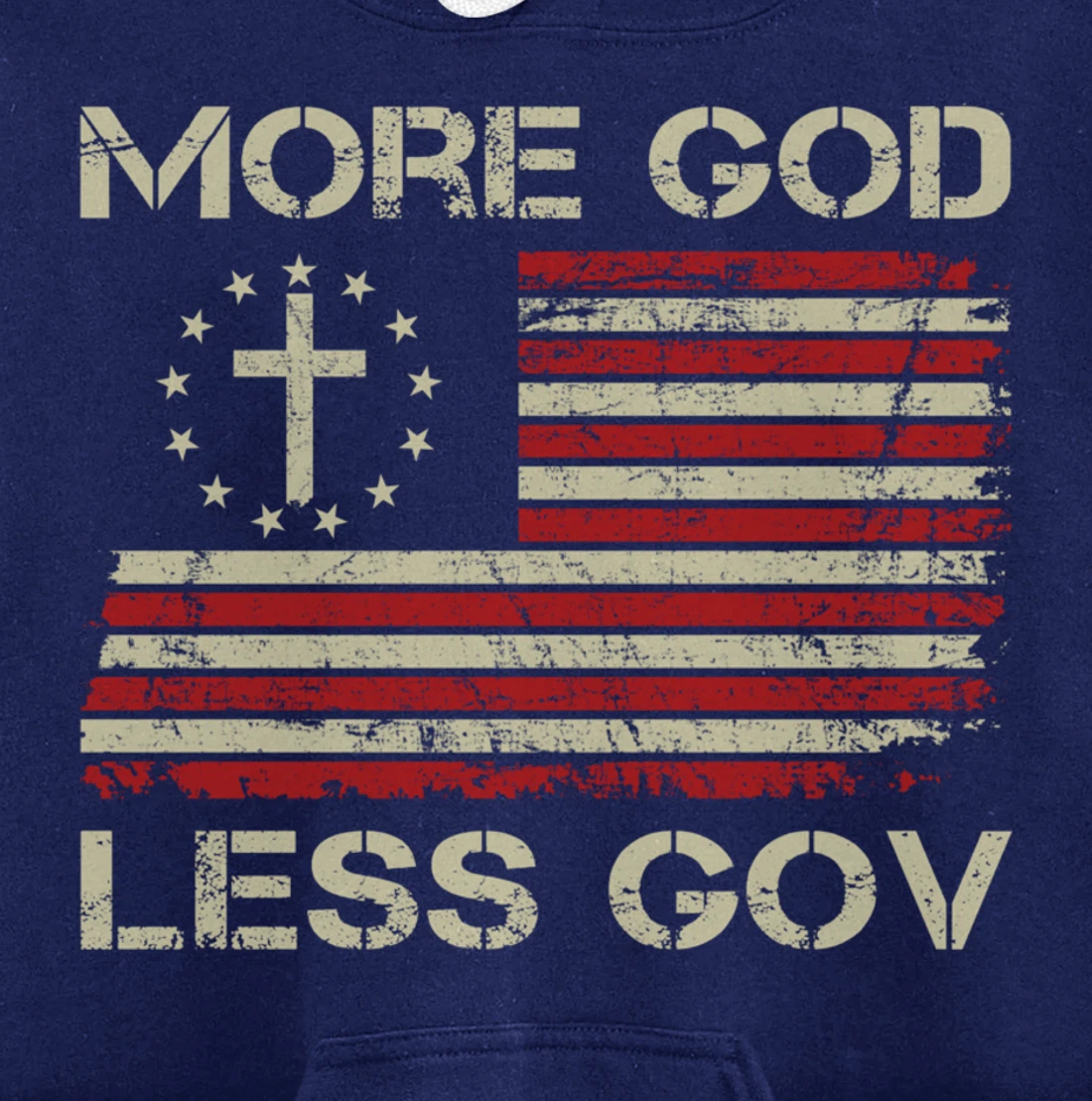 More God Less Gov - Patriotic Christian USA Anti Government Pullover Hoodie