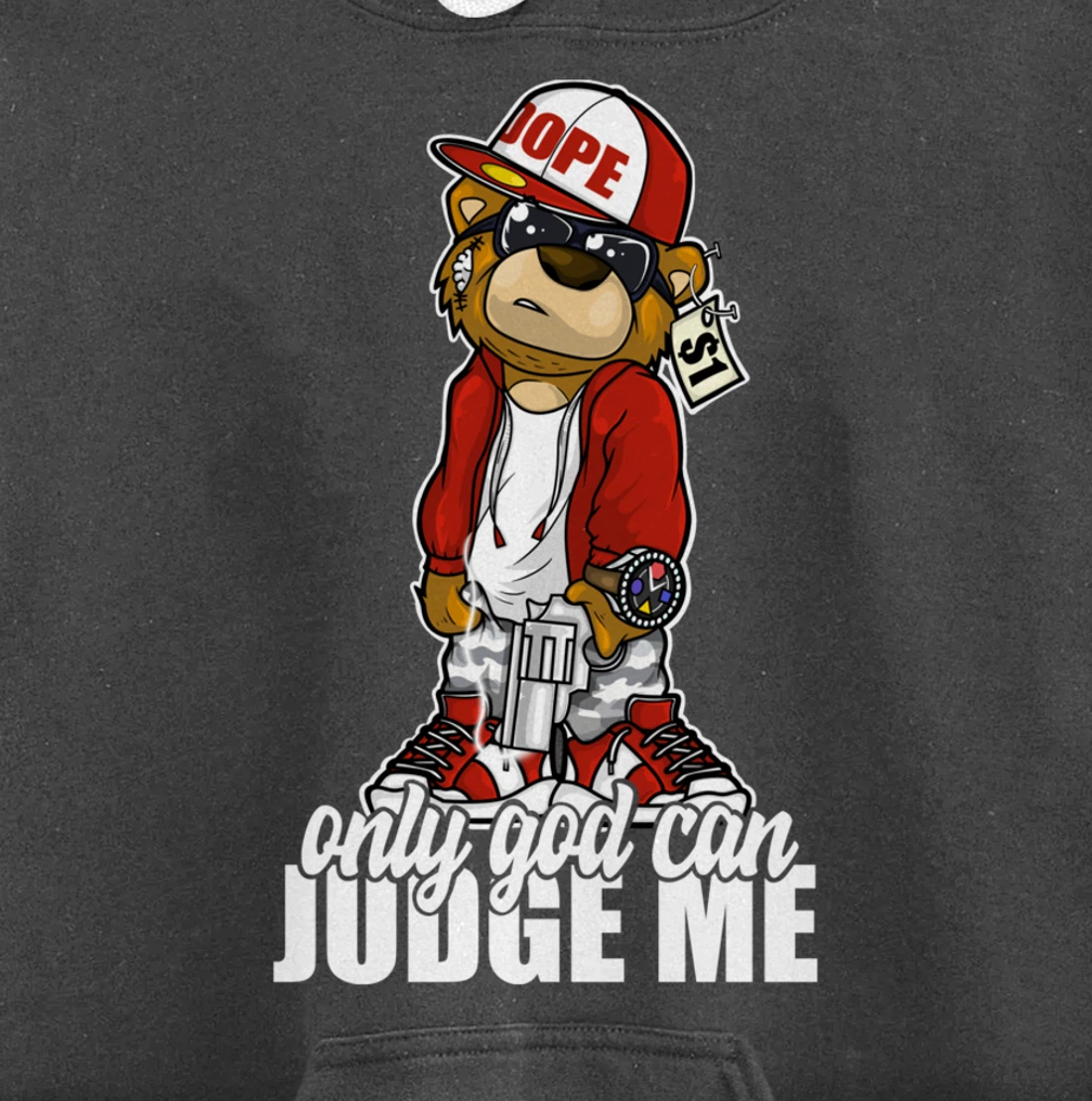 Only God Can Judge Me Hip Hop Teddy Christian Religion Gift Pullover Hoodie