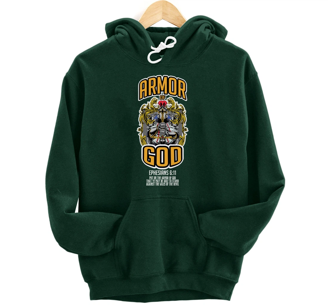 Armor Of God Bible Verse Ephesians 6:11 Christian Knight Pullover Hoodie