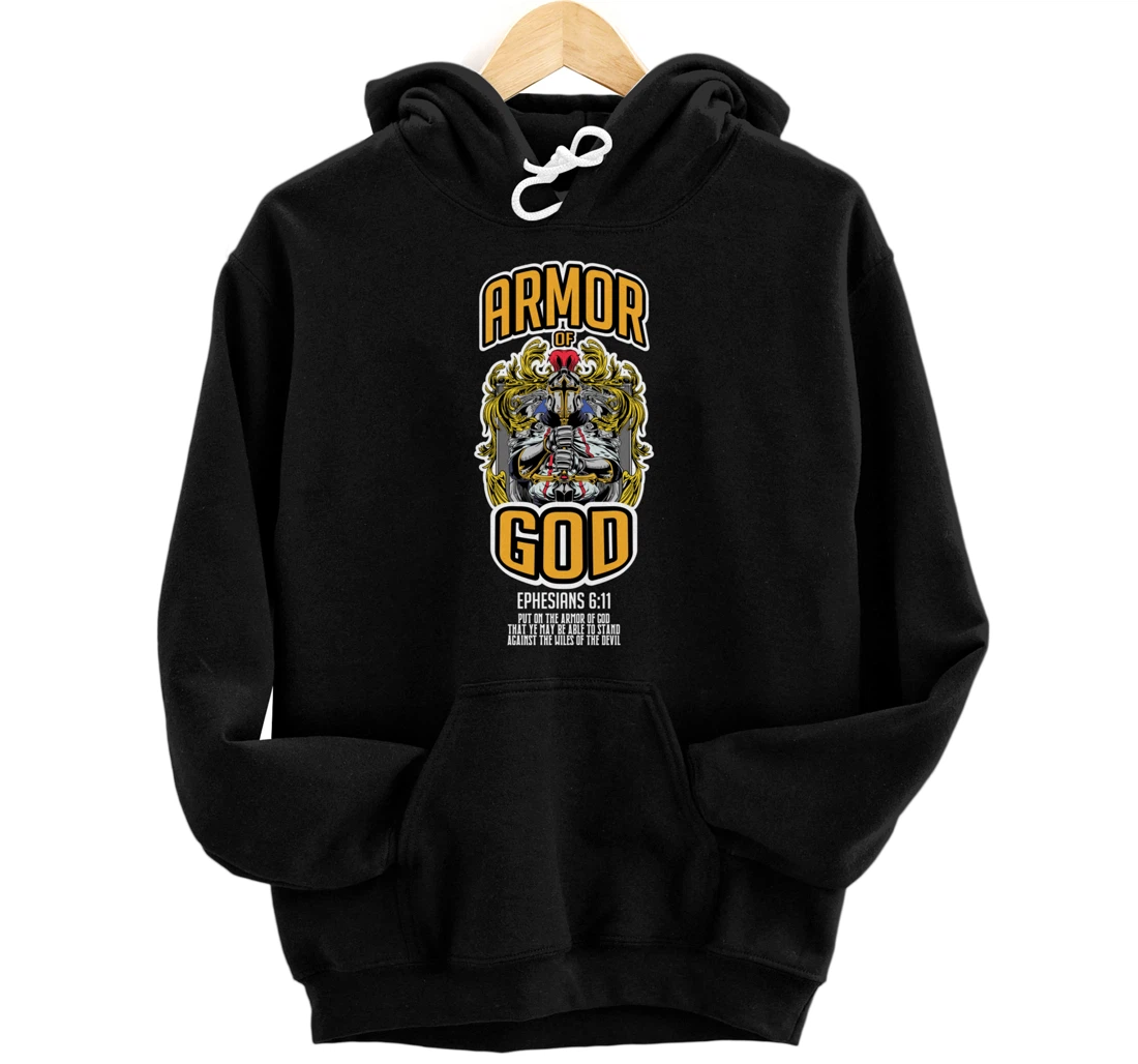 Armor Of God Bible Verse Ephesians 6:11 Christian Knight Pullover Hoodie