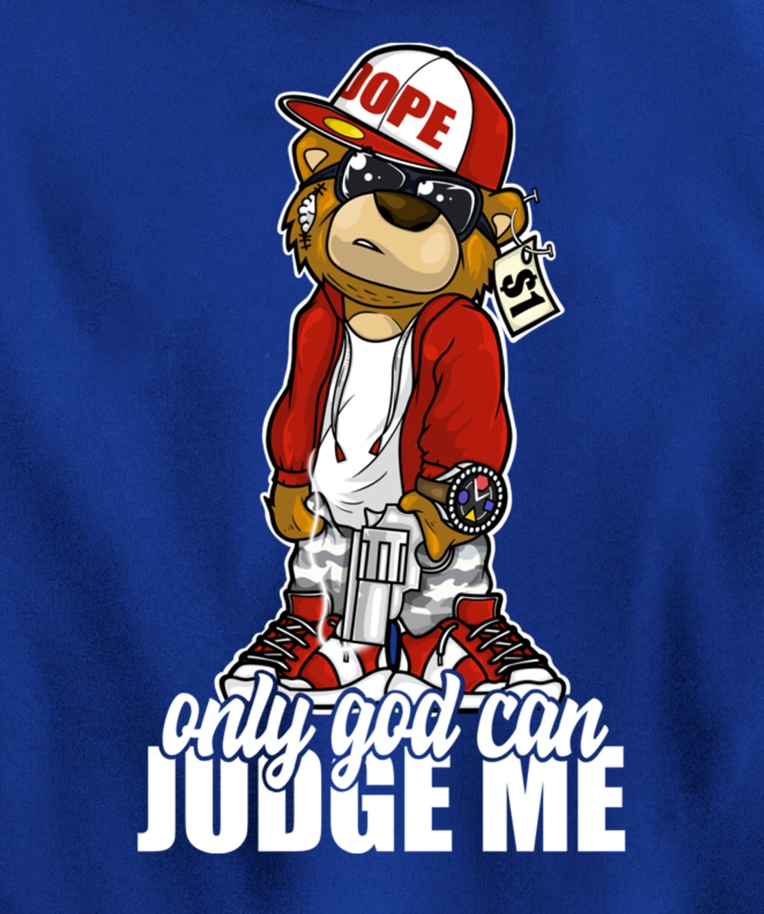 Only God Can Judge Me Hip Hop Teddy Christian Religion Gift Pullover Hoodie