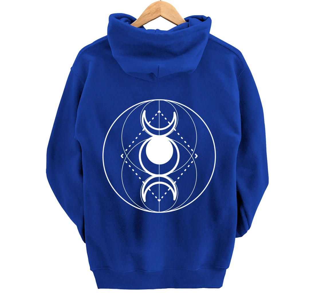 Triple Moon Phases Deity Goddess Occult Tarot Pullover Hoodie