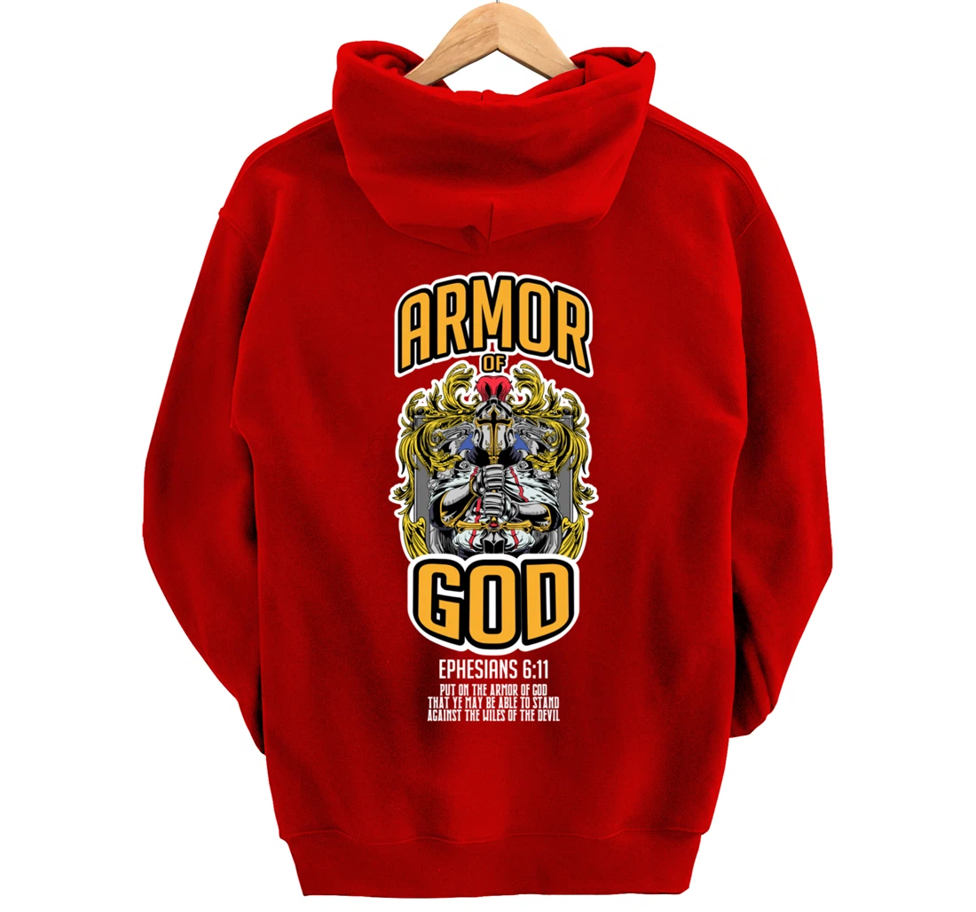 Armor Of God Bible Verse Ephesians 6:11 Christian Knight Pullover Hoodie