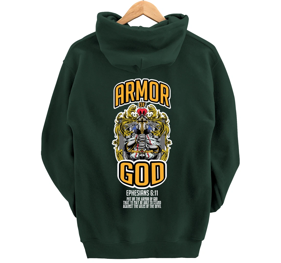 Armor Of God Bible Verse Ephesians 6:11 Christian Knight Pullover Hoodie