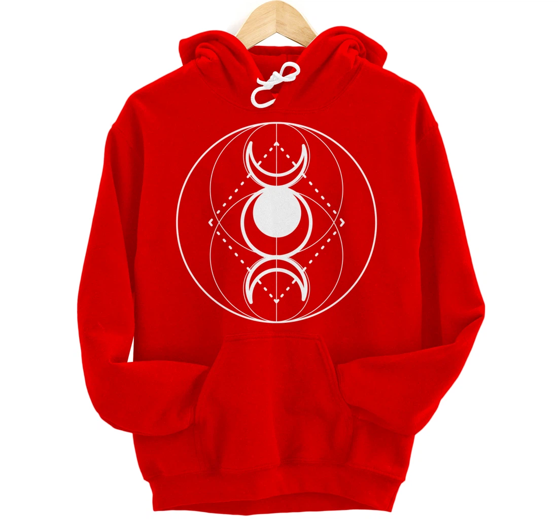 Triple Moon Phases Deity Goddess Occult Tarot Pullover Hoodie