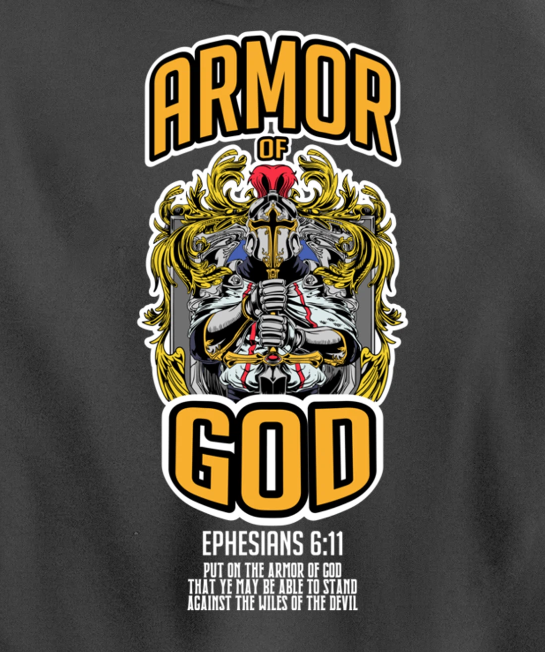Armor Of God Bible Verse Ephesians 6:11 Christian Knight Pullover Hoodie