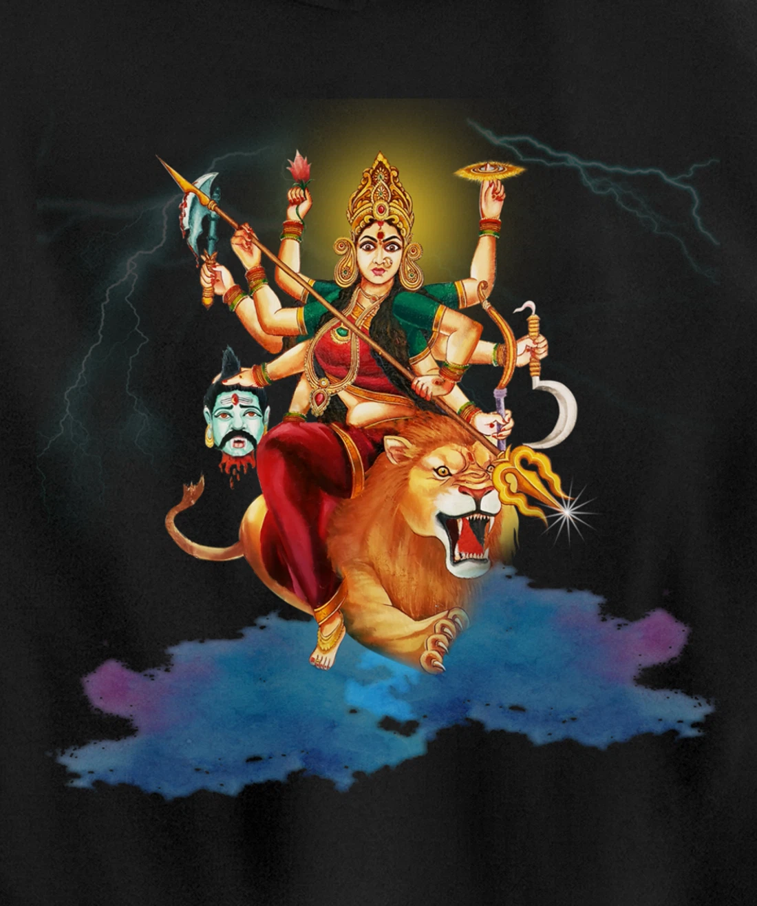 Goddess Durga Hindu Religion Durga mata Yoga Pullover Hoodie