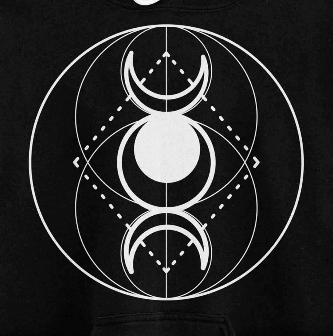 Triple Moon Phases Deity Goddess Occult Tarot Pullover Hoodie