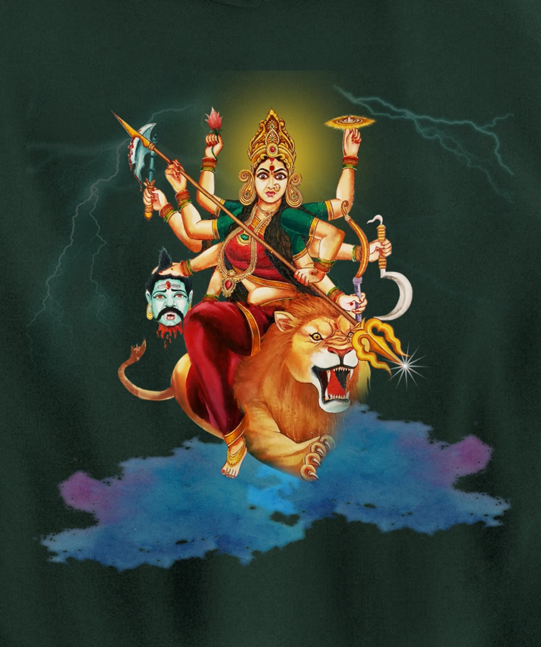 Goddess Durga Hindu Religion Durga mata Yoga Pullover Hoodie