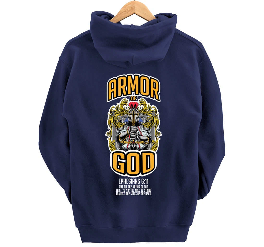 Armor Of God Bible Verse Ephesians 6:11 Christian Knight Pullover Hoodie