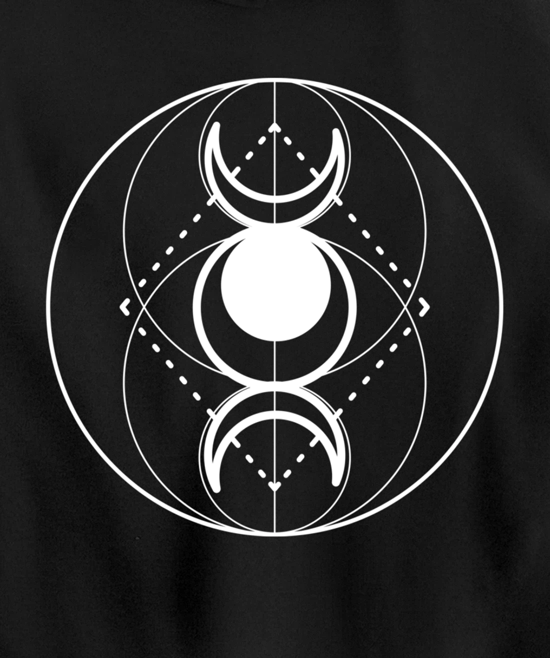 Triple Moon Phases Deity Goddess Occult Tarot Pullover Hoodie