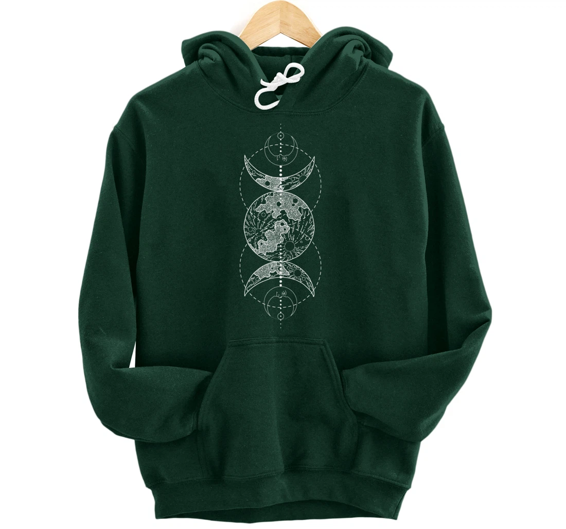 Triple Moon Goddess Witch Wicca Pagan Hecate Occult Wiccan Pullover Hoodie