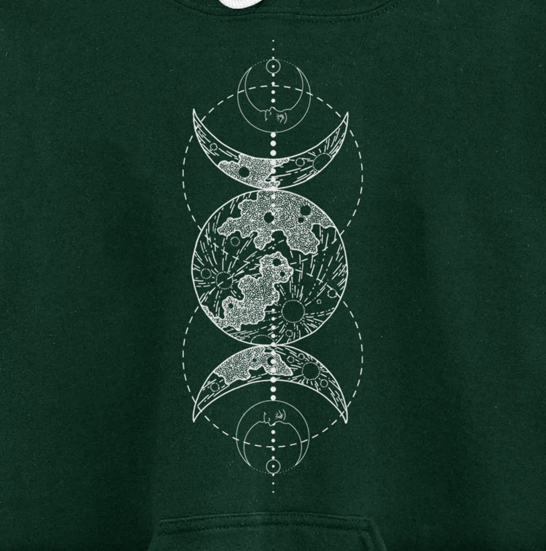 Triple Moon Goddess Witch Wicca Pagan Hecate Occult Wiccan Pullover Hoodie