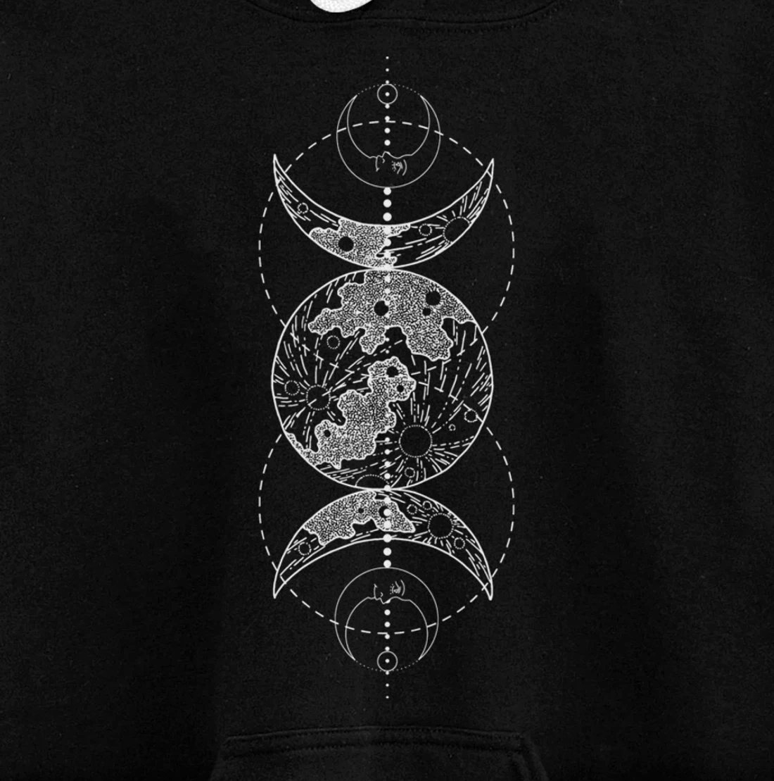 Triple Moon Goddess Witch Wicca Pagan Hecate Occult Wiccan Pullover Hoodie