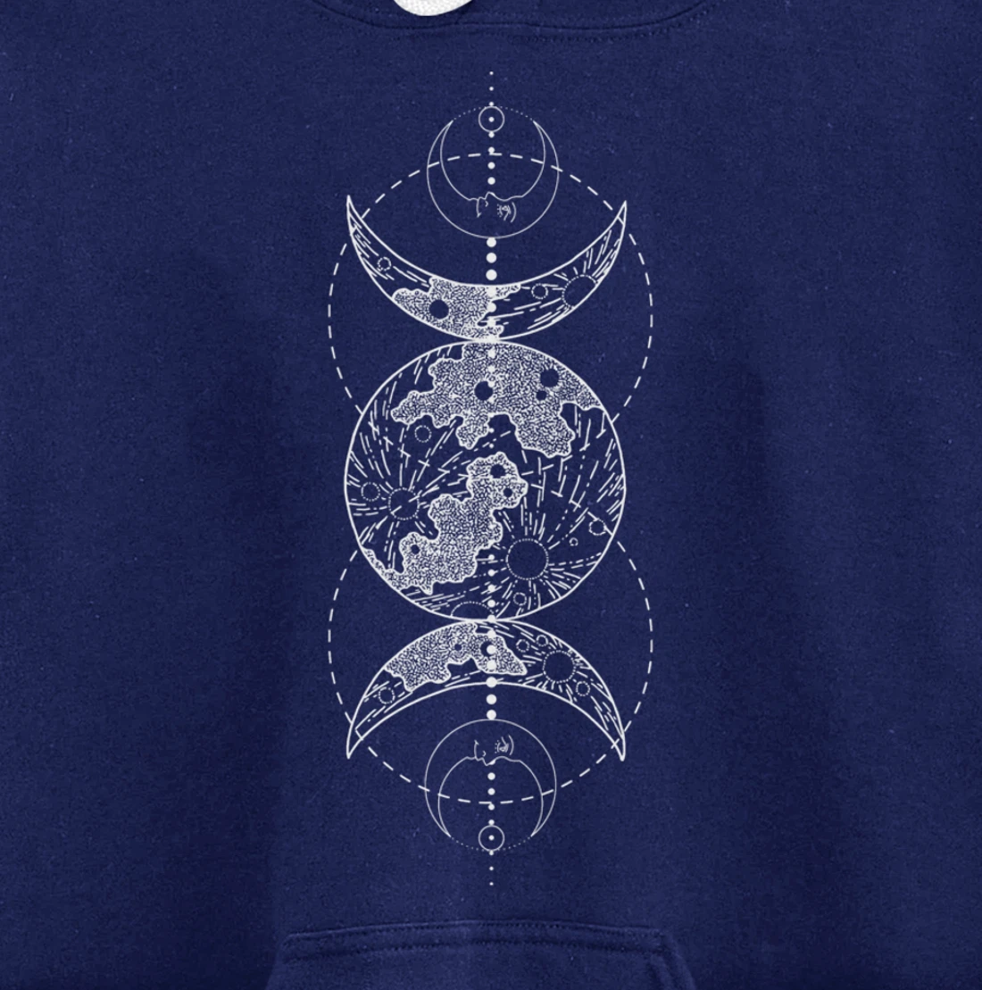 Triple Moon Goddess Witch Wicca Pagan Hecate Occult Wiccan Pullover Hoodie