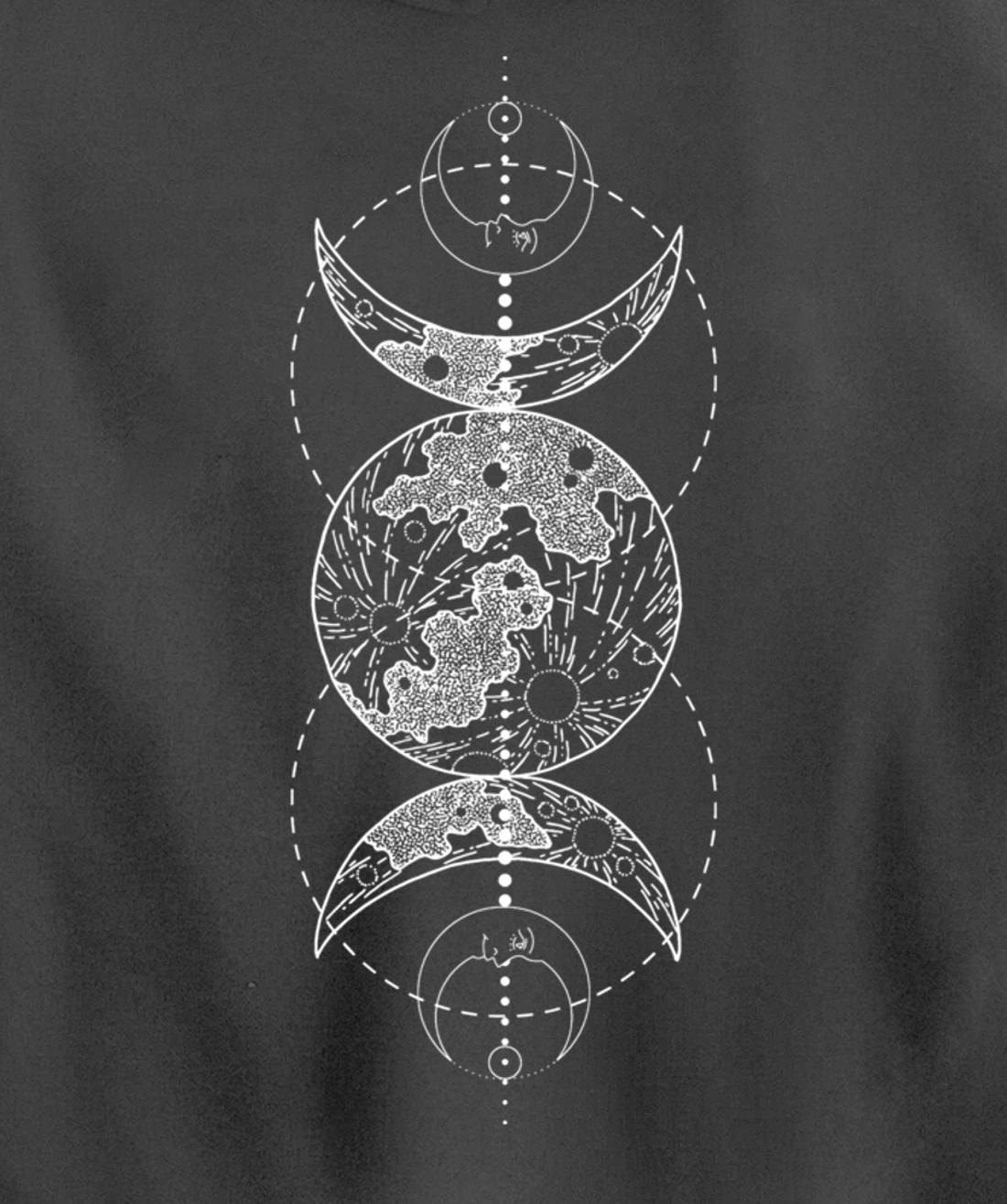 Triple Moon Goddess Witch Wicca Pagan Hecate Occult Wiccan Pullover Hoodie