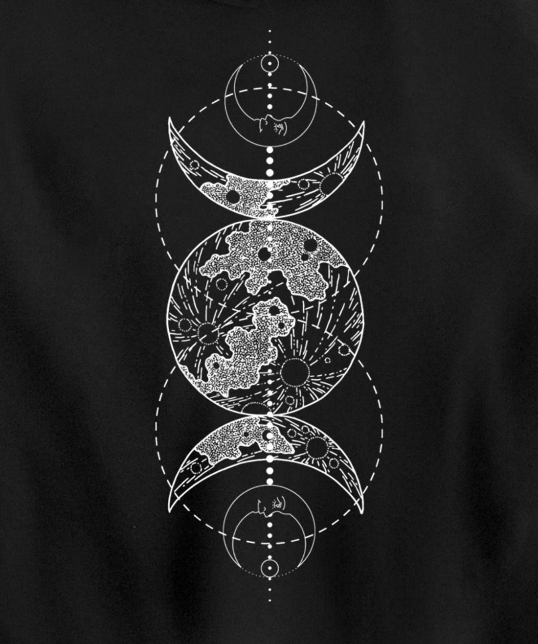 Triple Moon Goddess Witch Wicca Pagan Hecate Occult Wiccan Pullover Hoodie