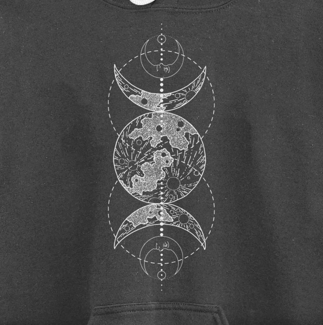 Triple Moon Goddess Witch Wicca Pagan Hecate Occult Wiccan Pullover Hoodie