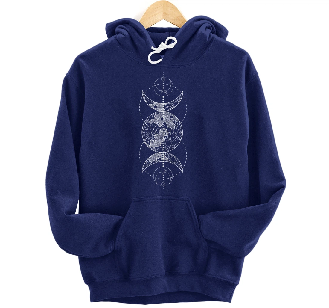 Triple Moon Goddess Witch Wicca Pagan Hecate Occult Wiccan Pullover Hoodie