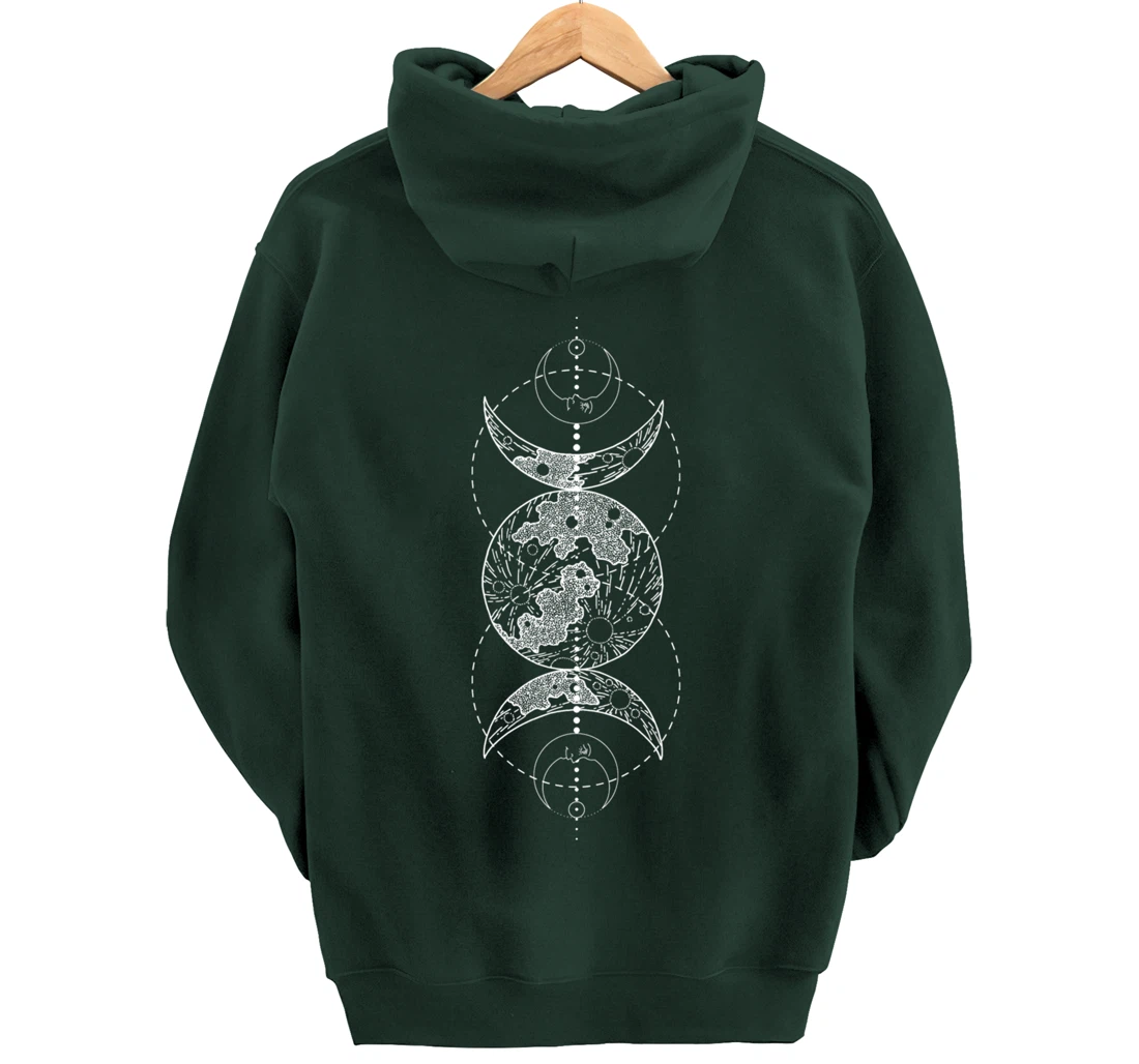 Triple Moon Goddess Witch Wicca Pagan Hecate Occult Wiccan Pullover Hoodie