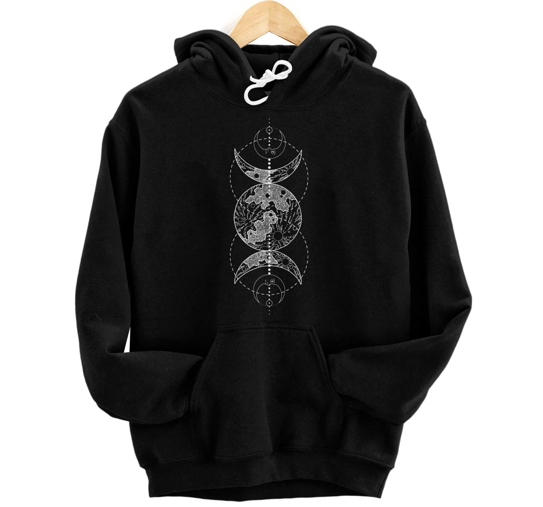 Triple Moon Goddess Witch Wicca Pagan Hecate Occult Wiccan Pullover Hoodie