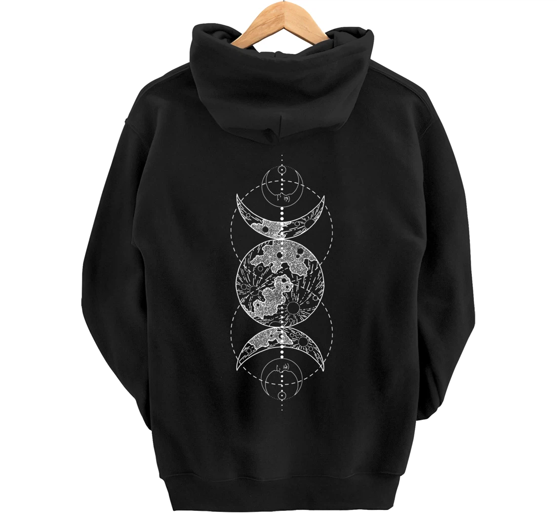 Triple Moon Goddess Witch Wicca Pagan Hecate Occult Wiccan Pullover Hoodie