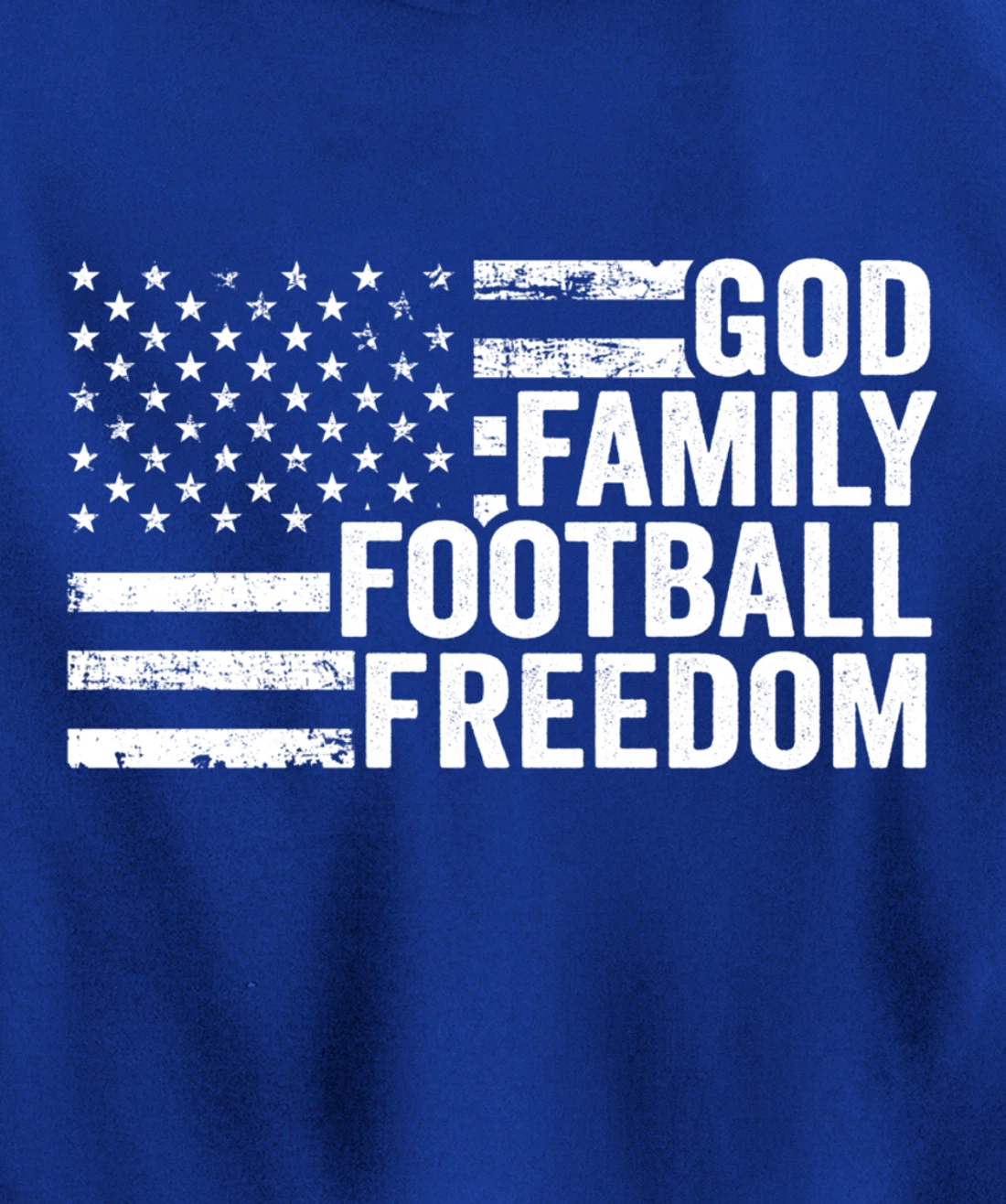 God Family Football Freedom - Funny Player Coach USA Flag Pullover Hoodie