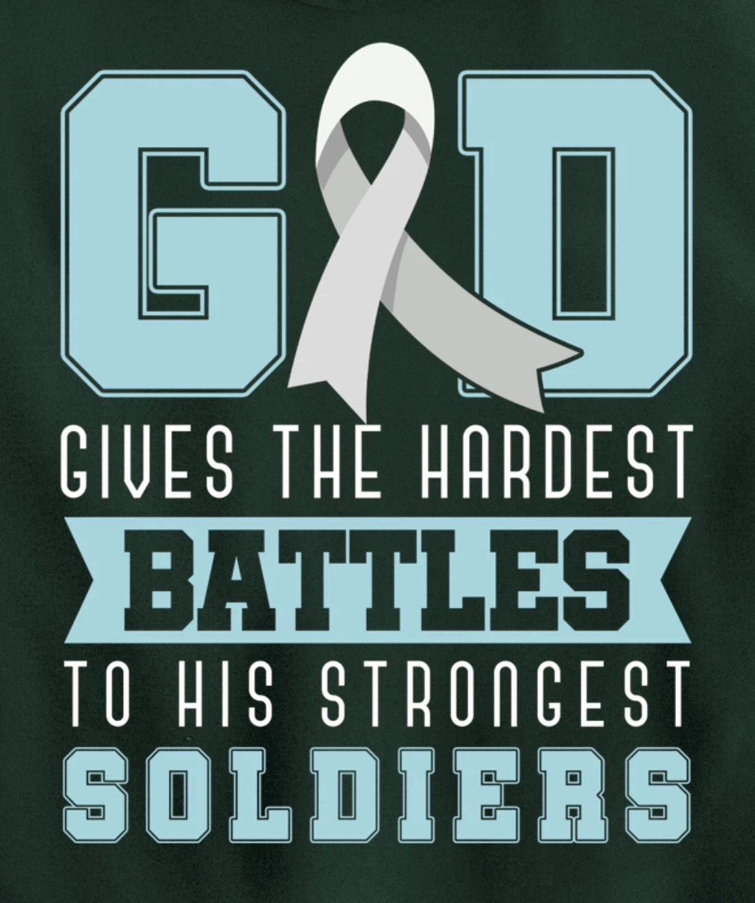 God Gives The Hardest Battles Lung Cancer Awareness Pullover Hoodie