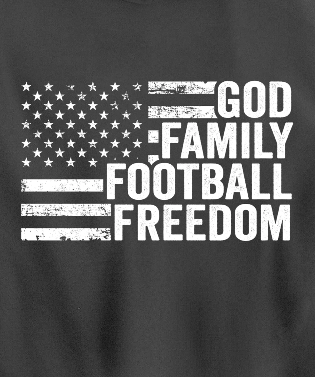God Family Football Freedom - Funny Player Coach USA Flag Pullover Hoodie