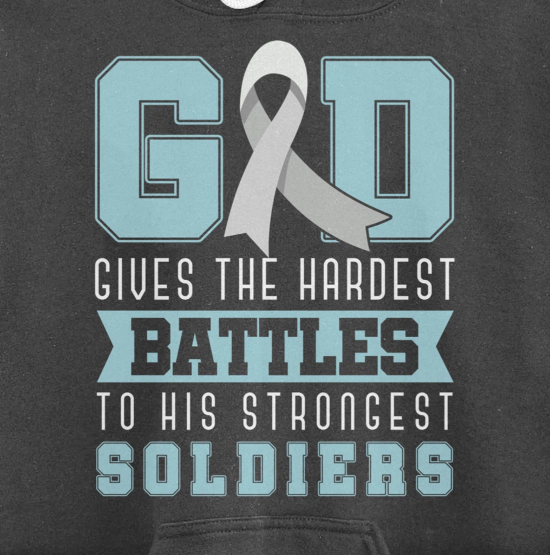 God Gives The Hardest Battles Lung Cancer Awareness Pullover Hoodie