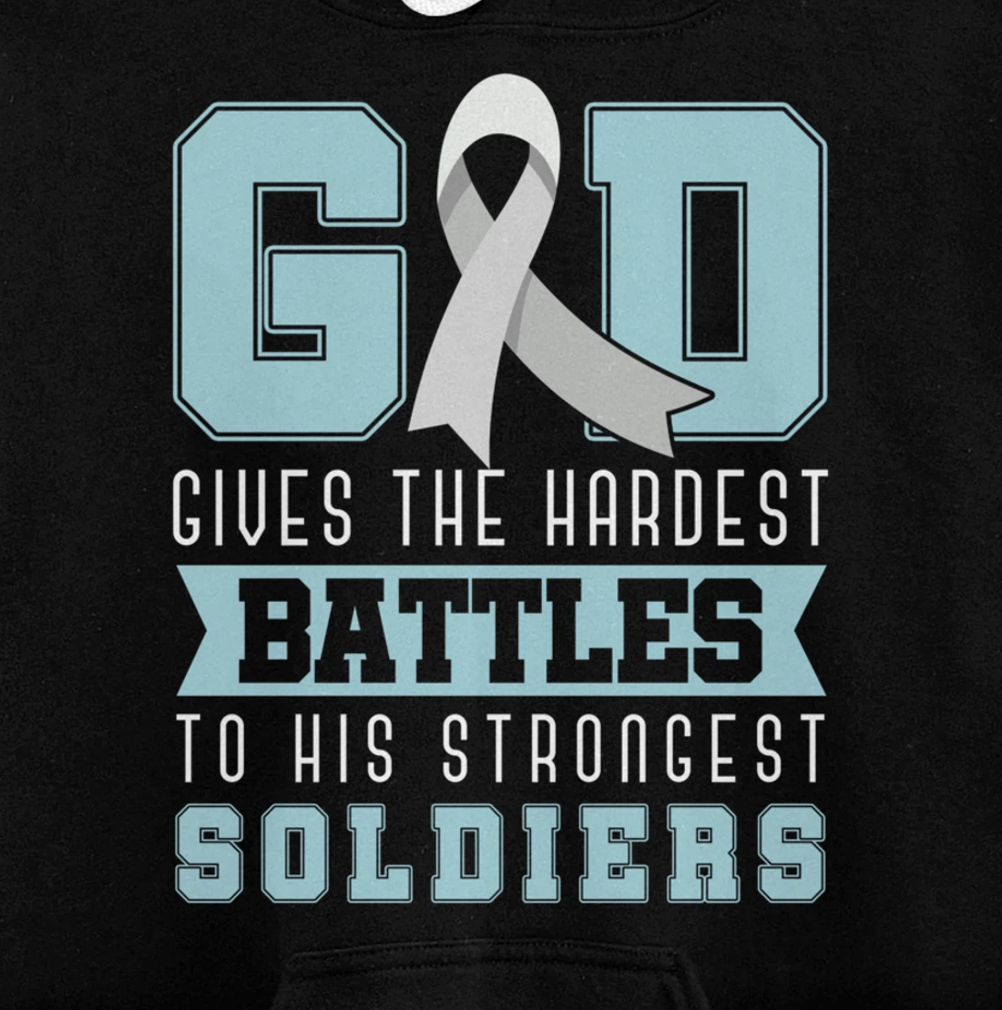 God Gives The Hardest Battles Lung Cancer Awareness Pullover Hoodie