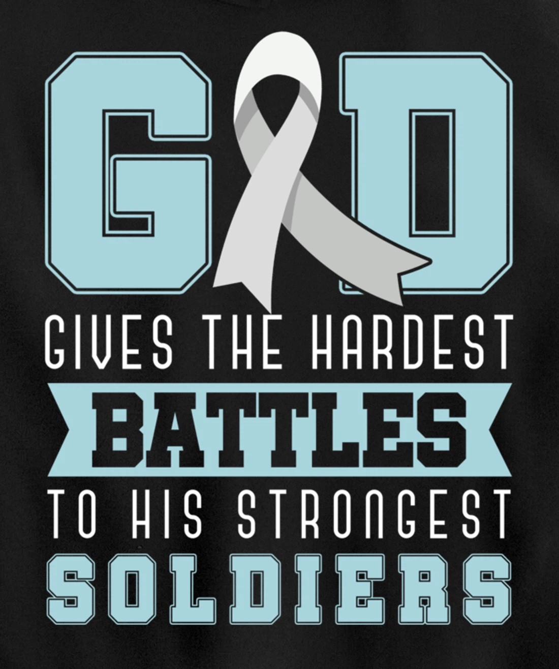 God Gives The Hardest Battles Lung Cancer Awareness Pullover Hoodie