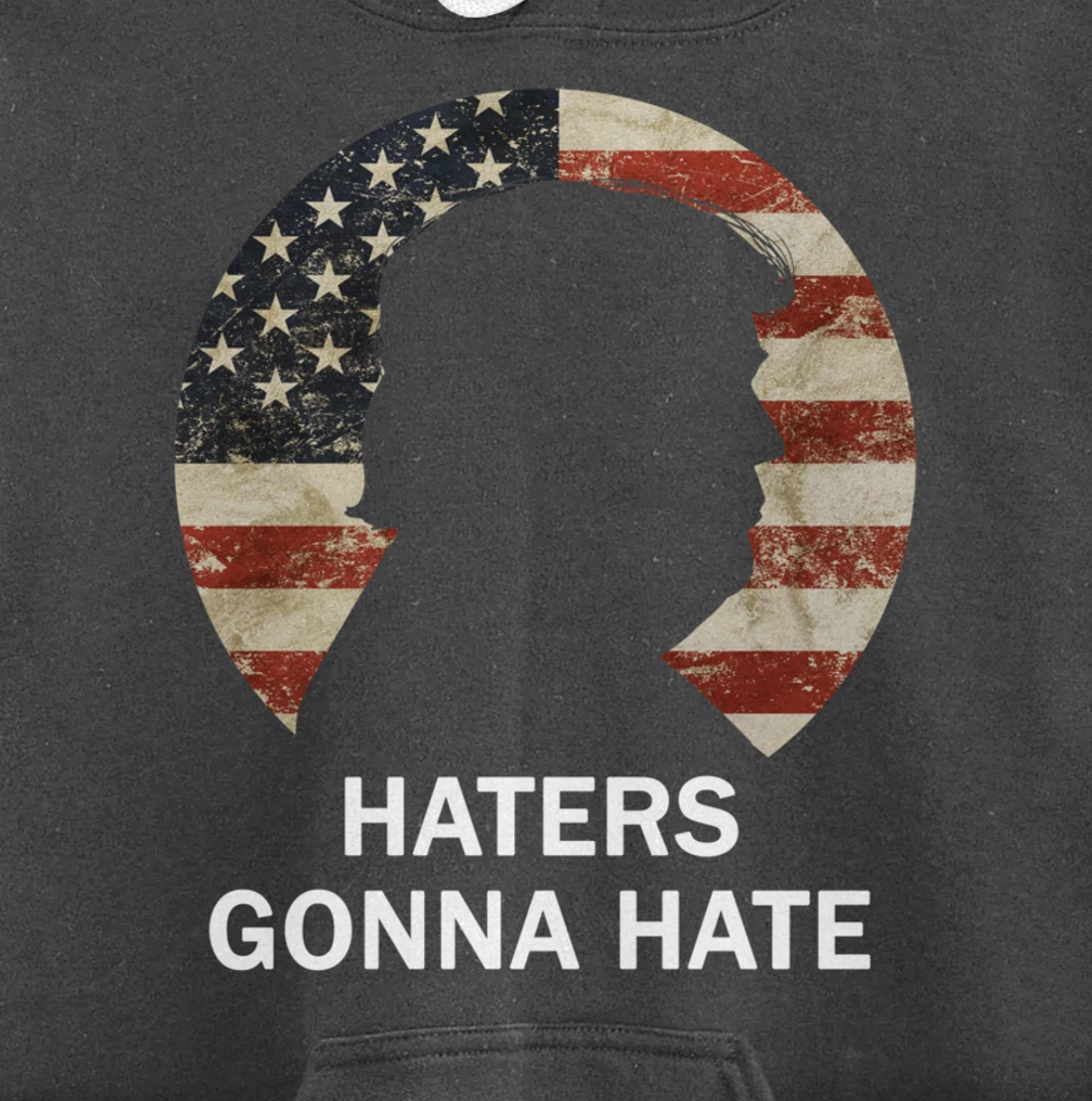 Haters Gonna Hate Trump Vintage American Flag Republican Pullover Hoodie
