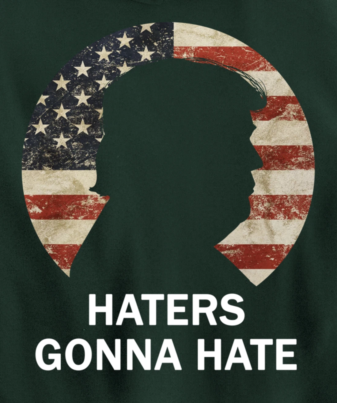 Haters Gonna Hate Trump Vintage American Flag Republican Pullover Hoodie