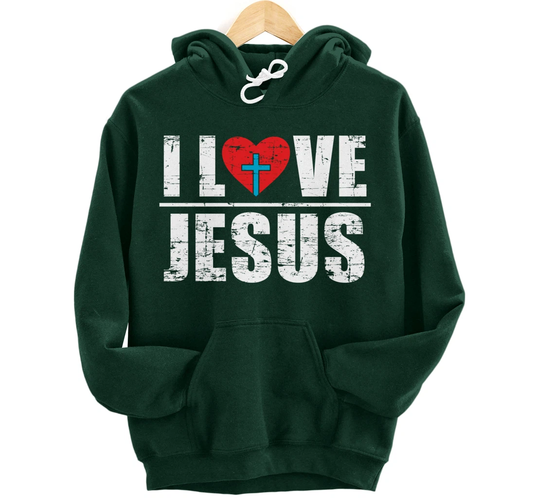 Heart Cross Faith Christianity God Savior Prayer Lord Jesus Pullover Hoodie