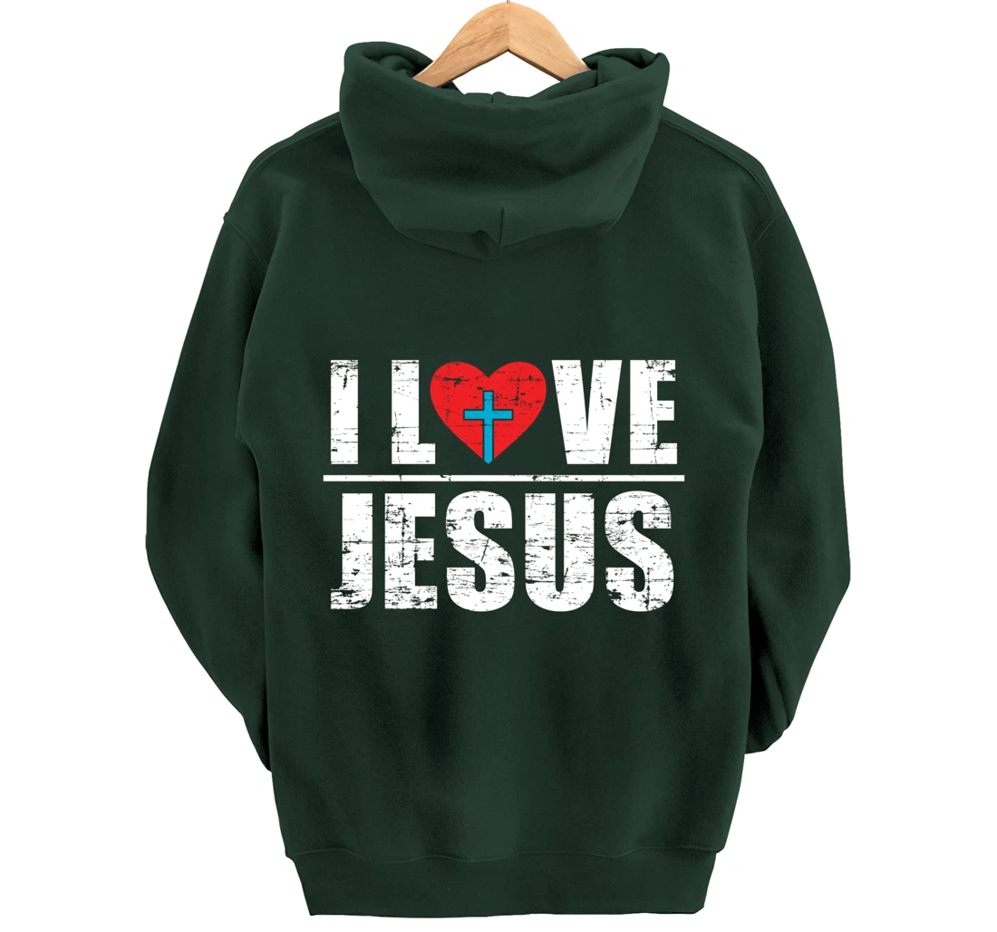 Heart Cross Faith Christianity God Savior Prayer Lord Jesus Pullover Hoodie
