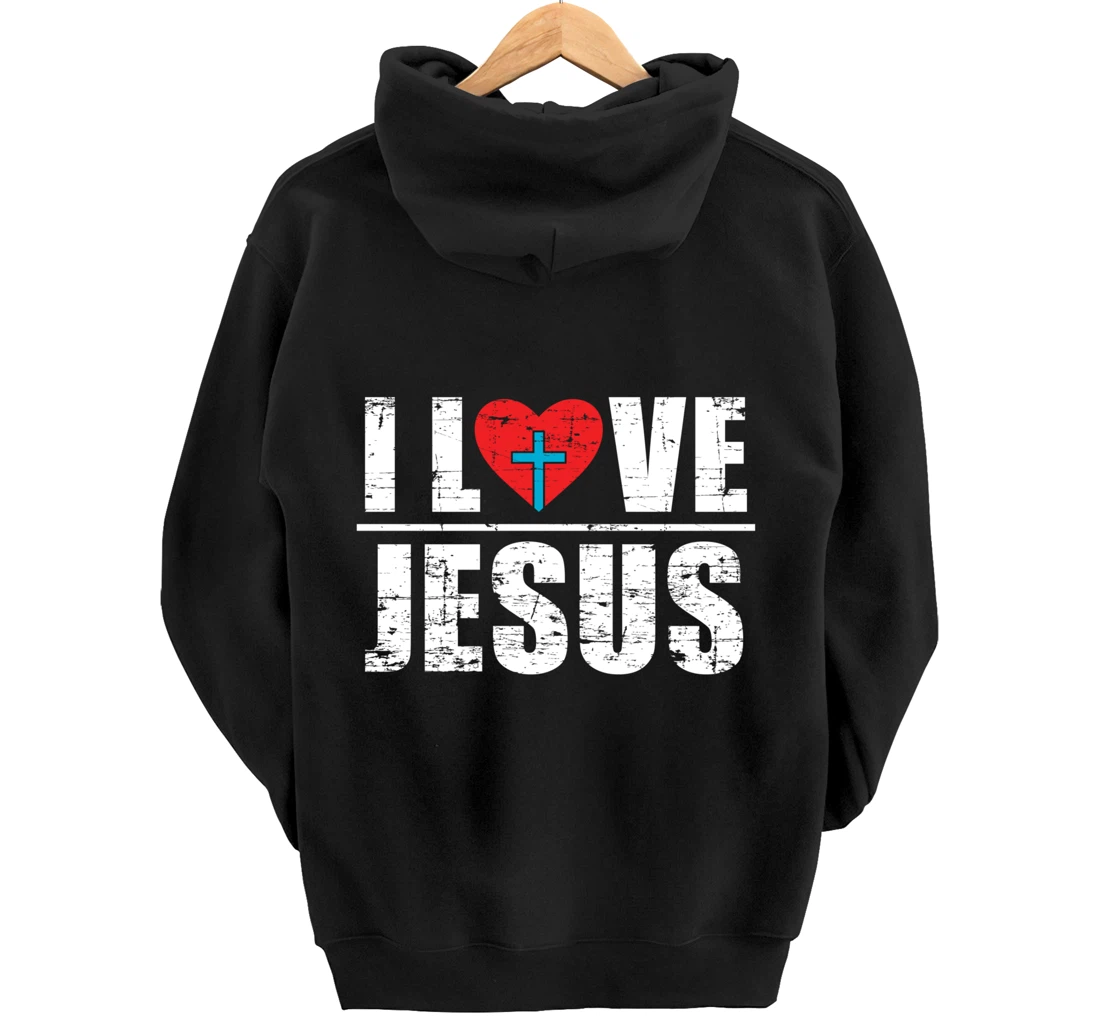 Heart Cross Faith Christianity God Savior Prayer Lord Jesus Pullover Hoodie
