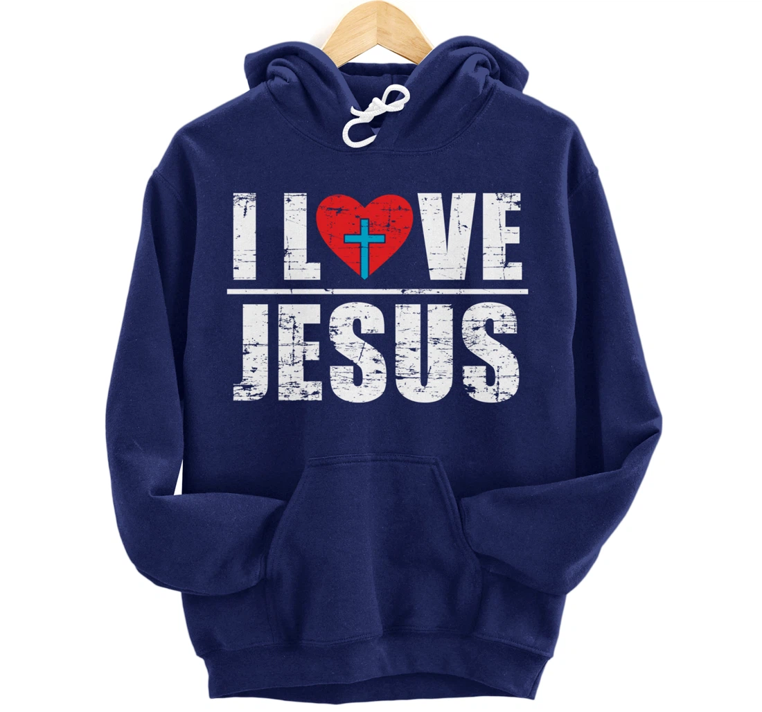 Heart Cross Faith Christianity God Savior Prayer Lord Jesus Pullover Hoodie